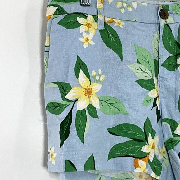Old Navy Shorts Women 4 Orange Grove Floral Multicolor Linen Blend Preppy Summer - Picture 4 of 8